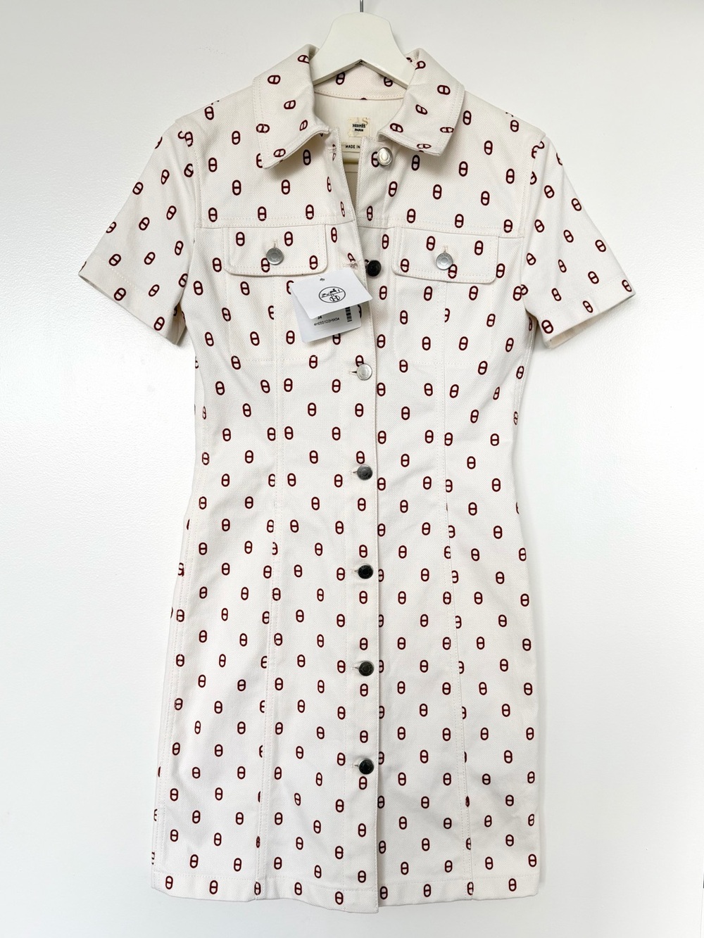 HERMÈS Chaine d’ancre Mini Dress. Marron Fauve. 🐎